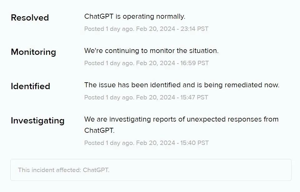 ChatGPT in tilt, ma l'intelligenza artificiale non può perdere il senno