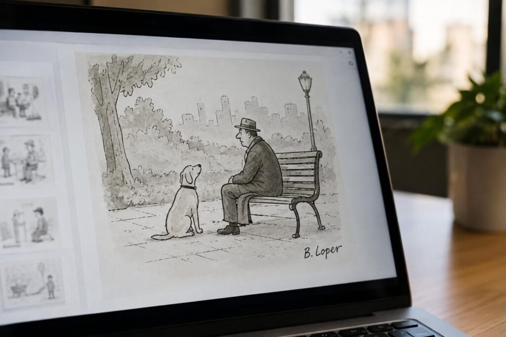ChatGPT firma vignette AI con i nomi di oltre 15 disegnatori del New Yorker
