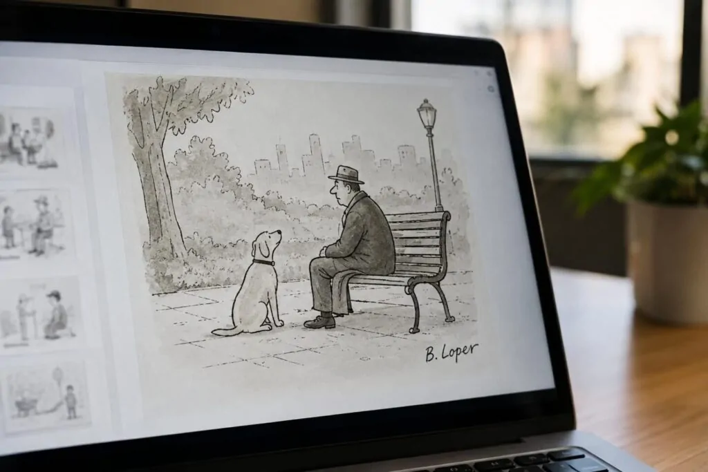 ChatGPT firma vignette AI con i nomi di oltre 15 disegnatori del New Yorker